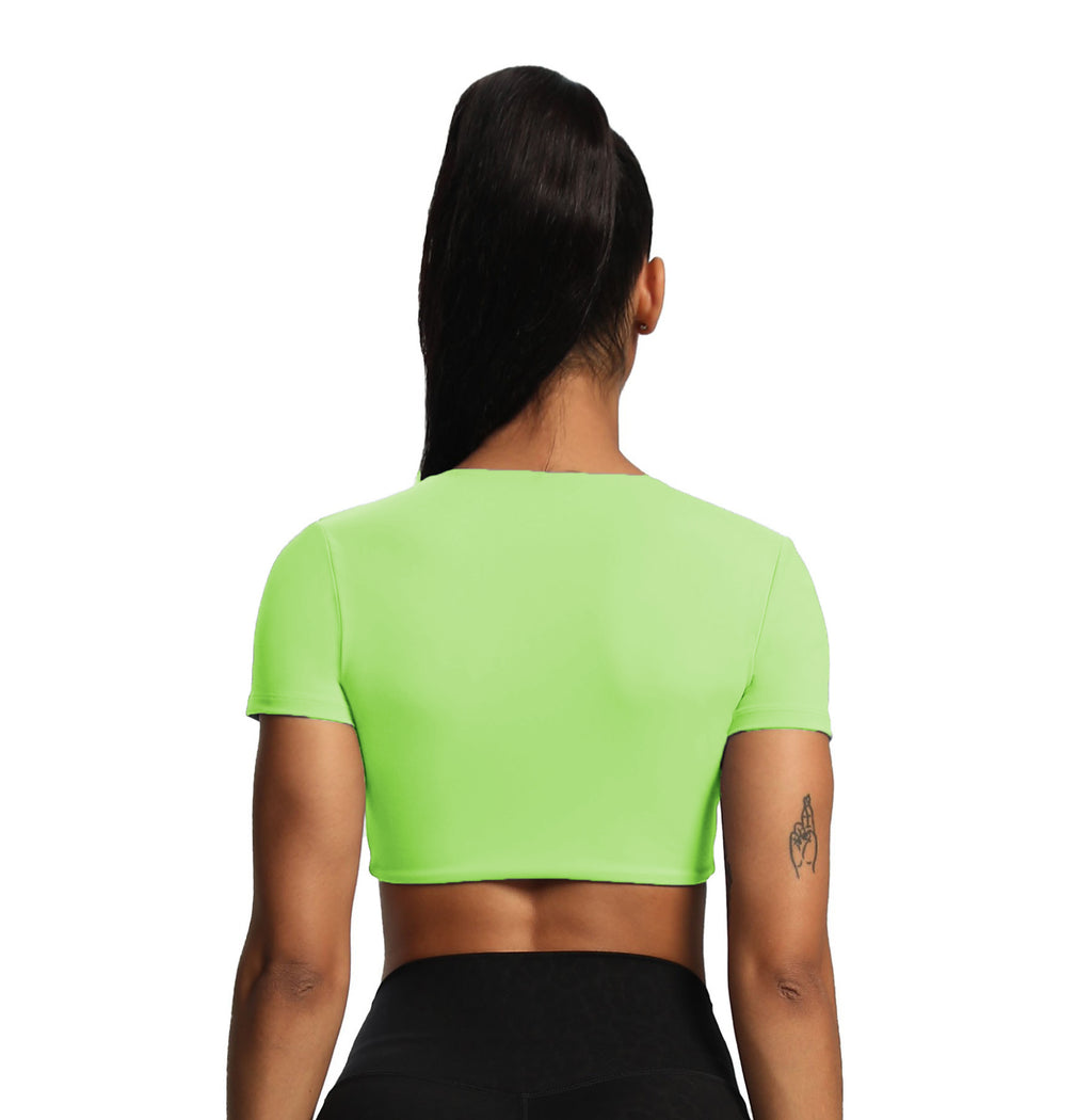 Aoxjox "Deep V Short Sleeve" Crop