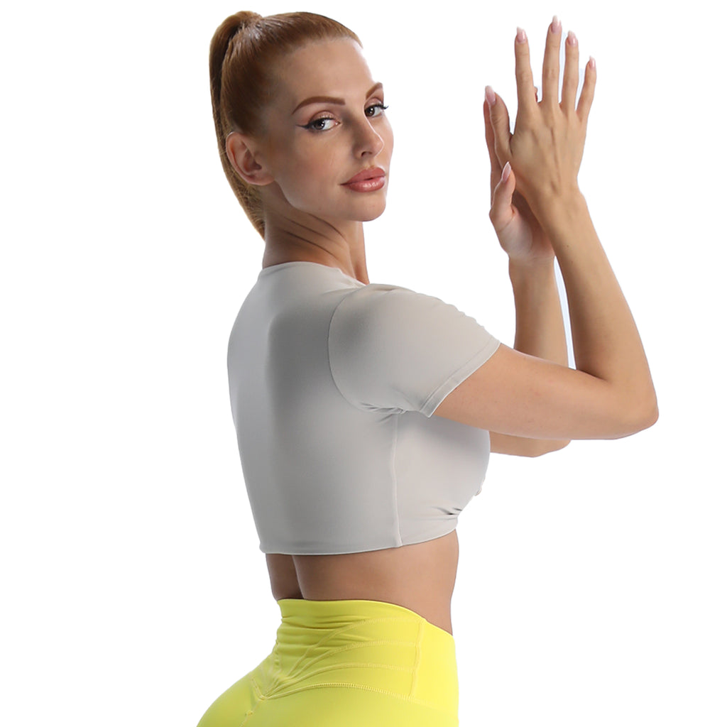 Aoxjox "Deep V Short Sleeve" Crop