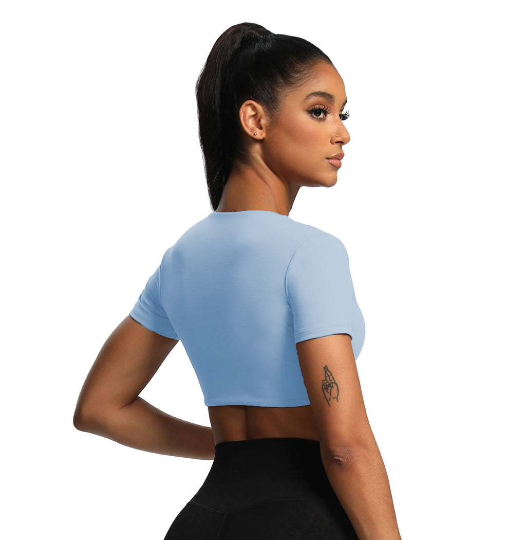 Aoxjox "Deep V Short Sleeve" Crop
