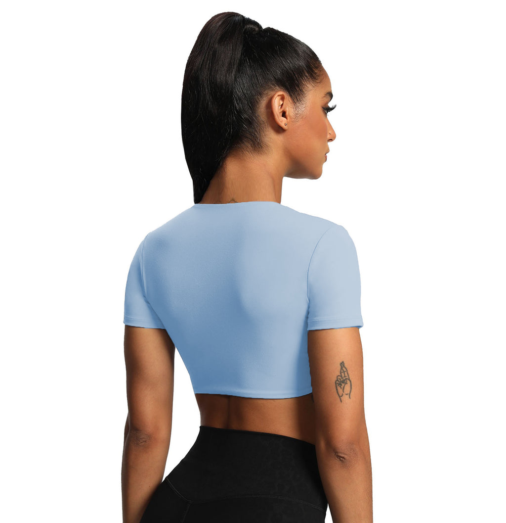 Aoxjox "Deep V Short Sleeve" Crop