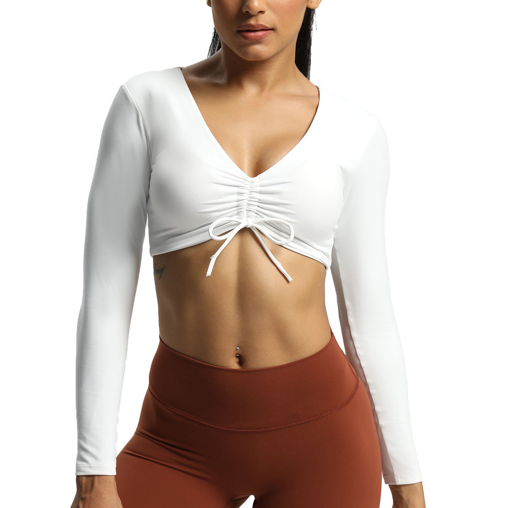 Aoxjox Betty Ruched Long-Sleeved Top