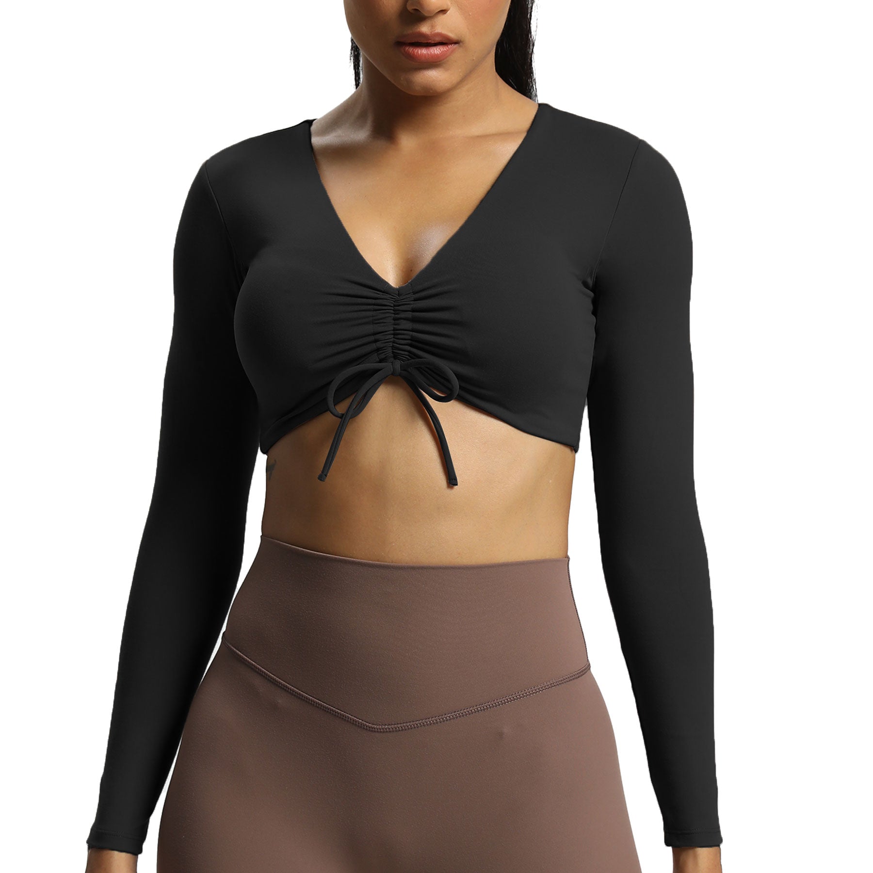 Aoxjox Betty Ruched Long-Sleeved Top