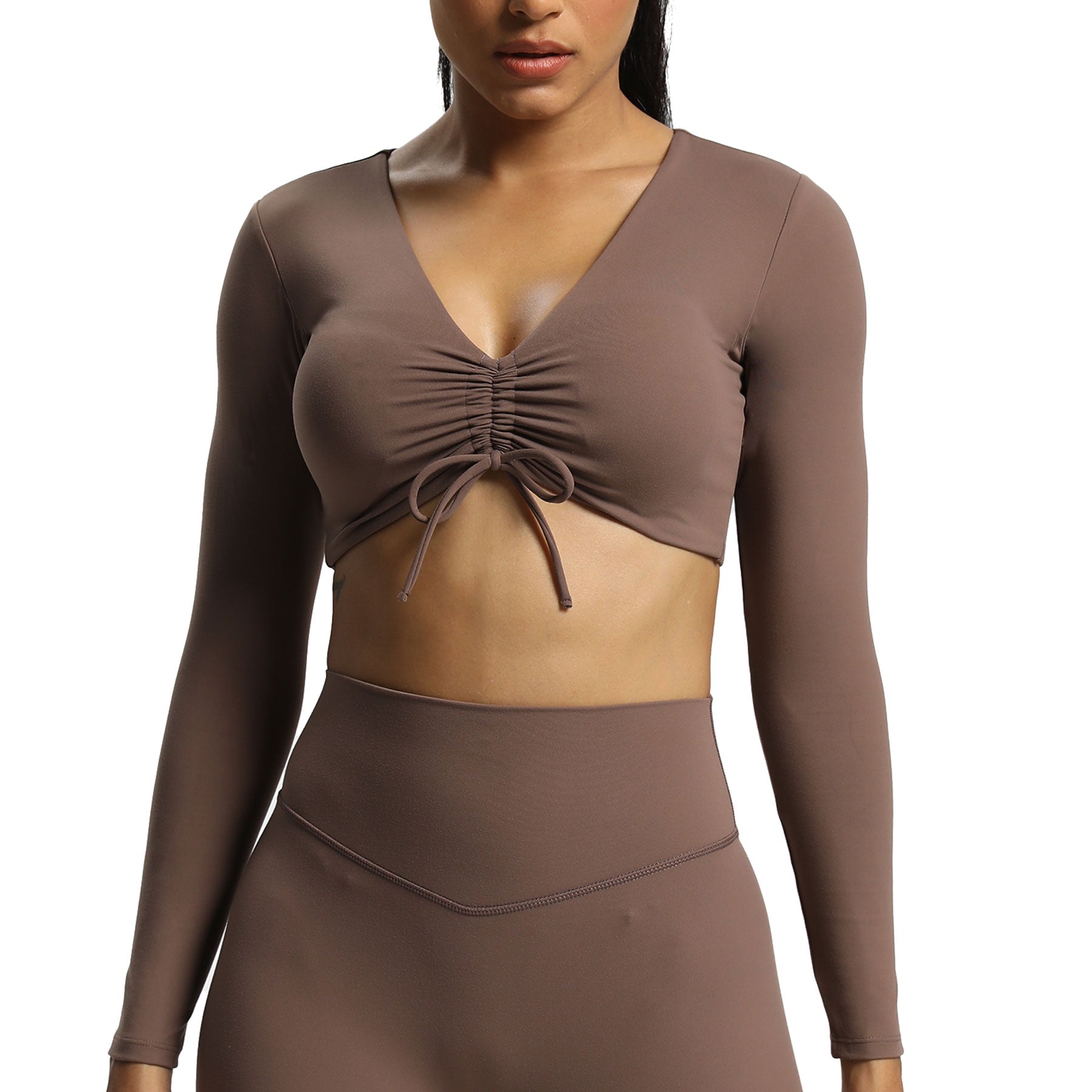 Aoxjox Betty Ruched Long-Sleeved Top