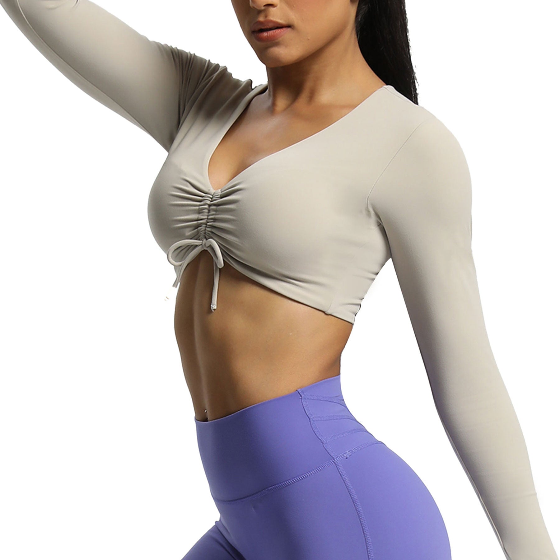 Aoxjox Betty Ruched Long-Sleeved Top