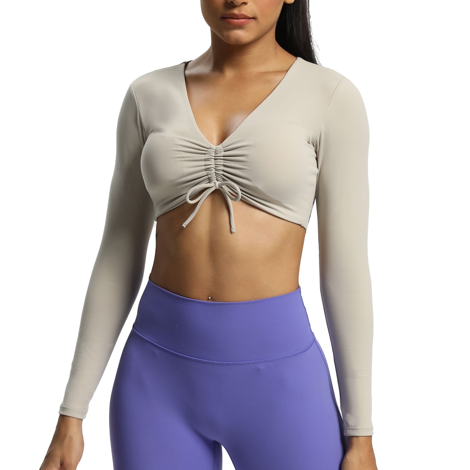 Aoxjox Betty Ruched Long-Sleeved Top