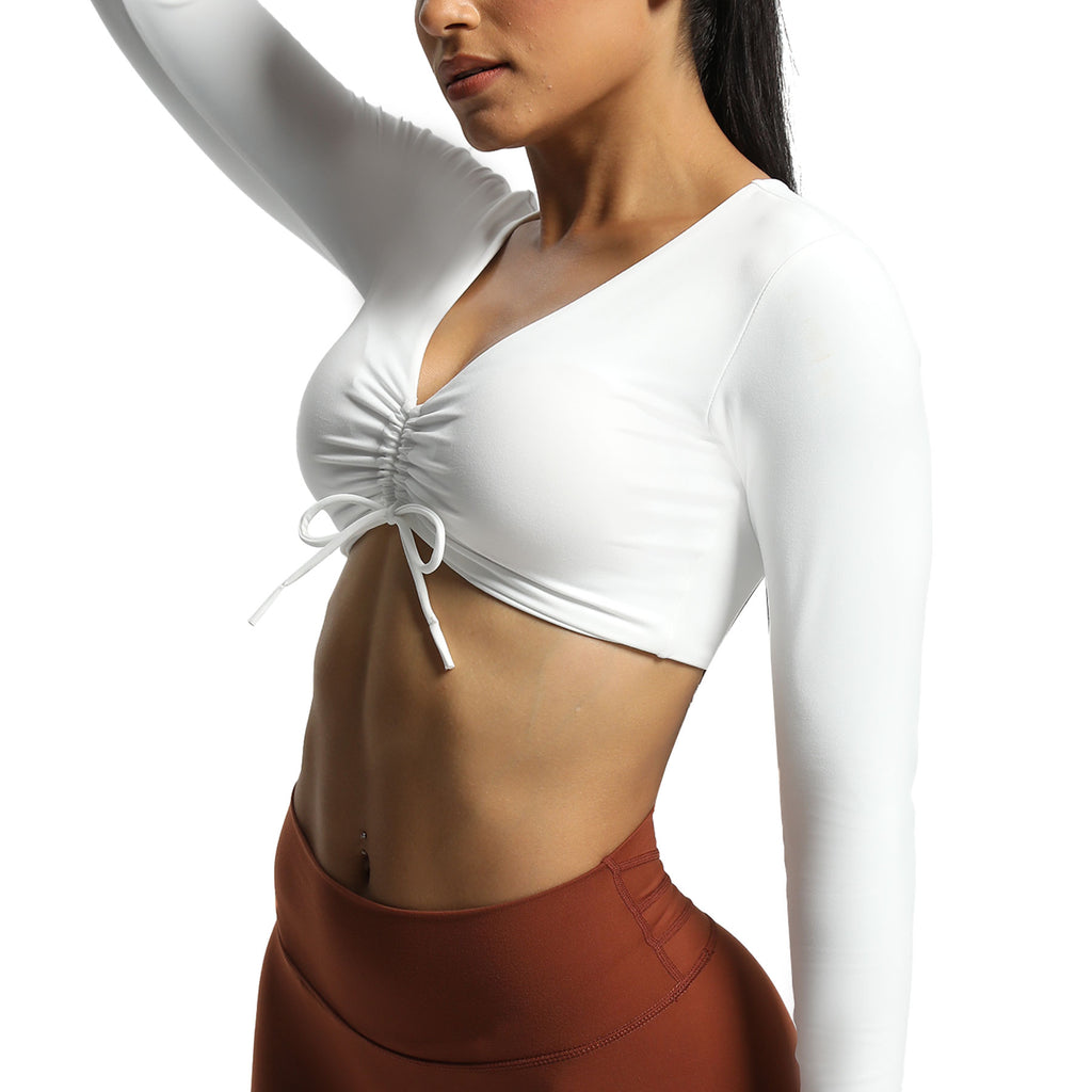Aoxjox Betty Ruched Long-Sleeved Top