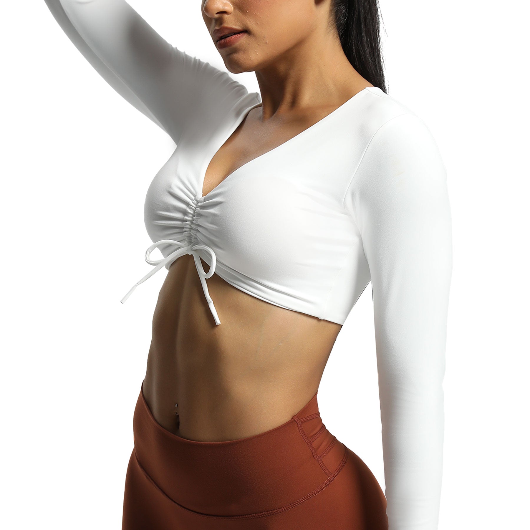 Aoxjox Betty Ruched Long-Sleeved Top