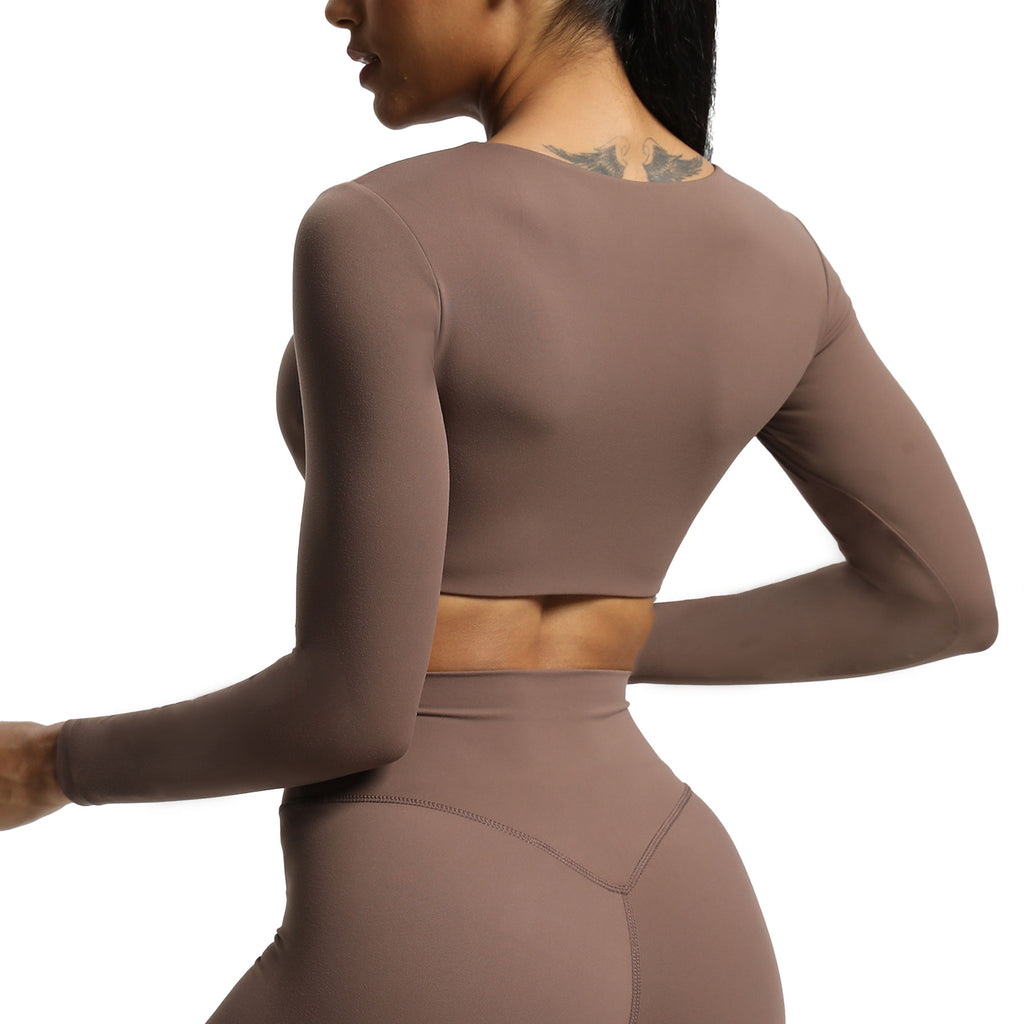 Aoxjox Betty Ruched Long-Sleeved Top