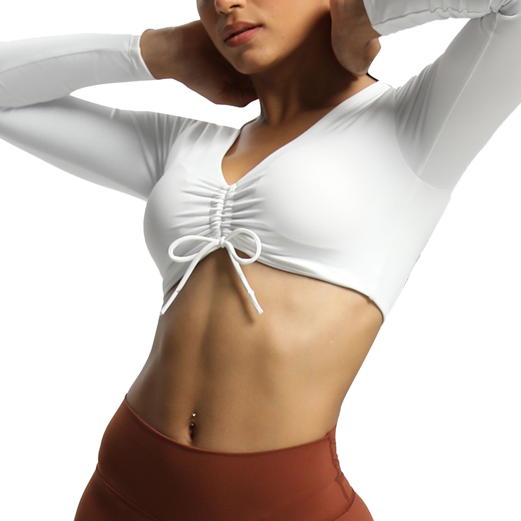 Aoxjox Betty Ruched Long-Sleeved Top