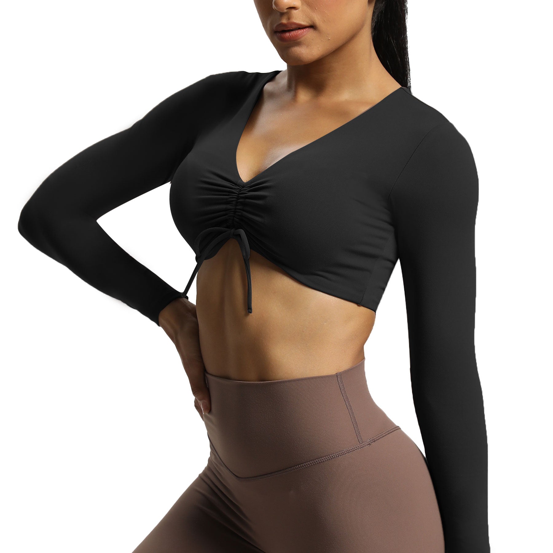 Aoxjox Betty Ruched Long-Sleeved Top