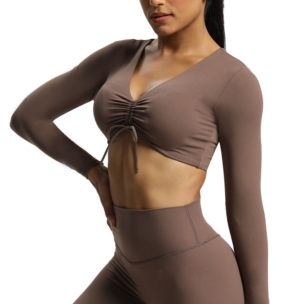 Aoxjox Betty Ruched Long-Sleeved Top
