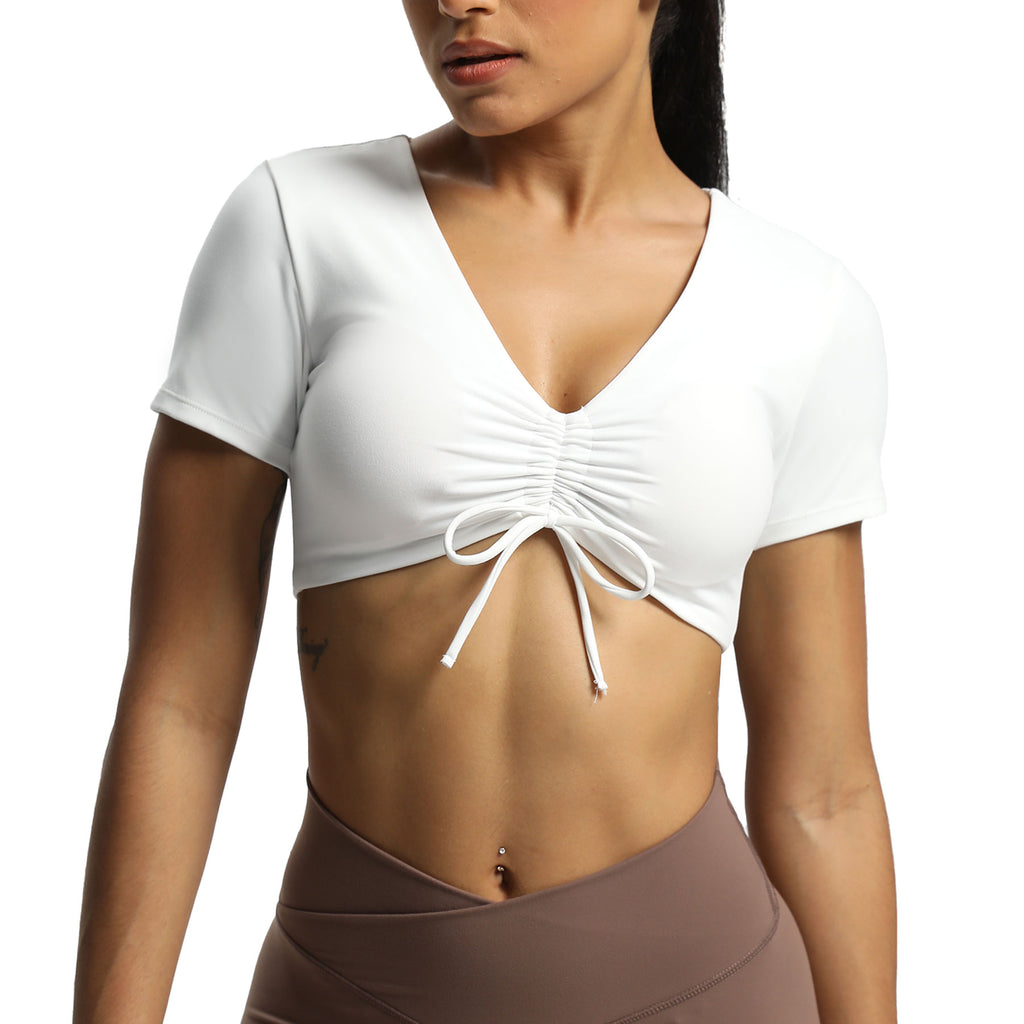 Aoxjox Betty Ruched Short Sleeve Top