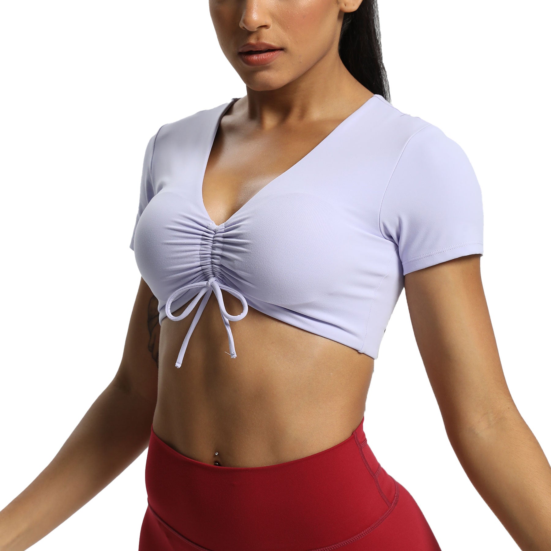 Aoxjox Betty Ruched Short Sleeve Top
