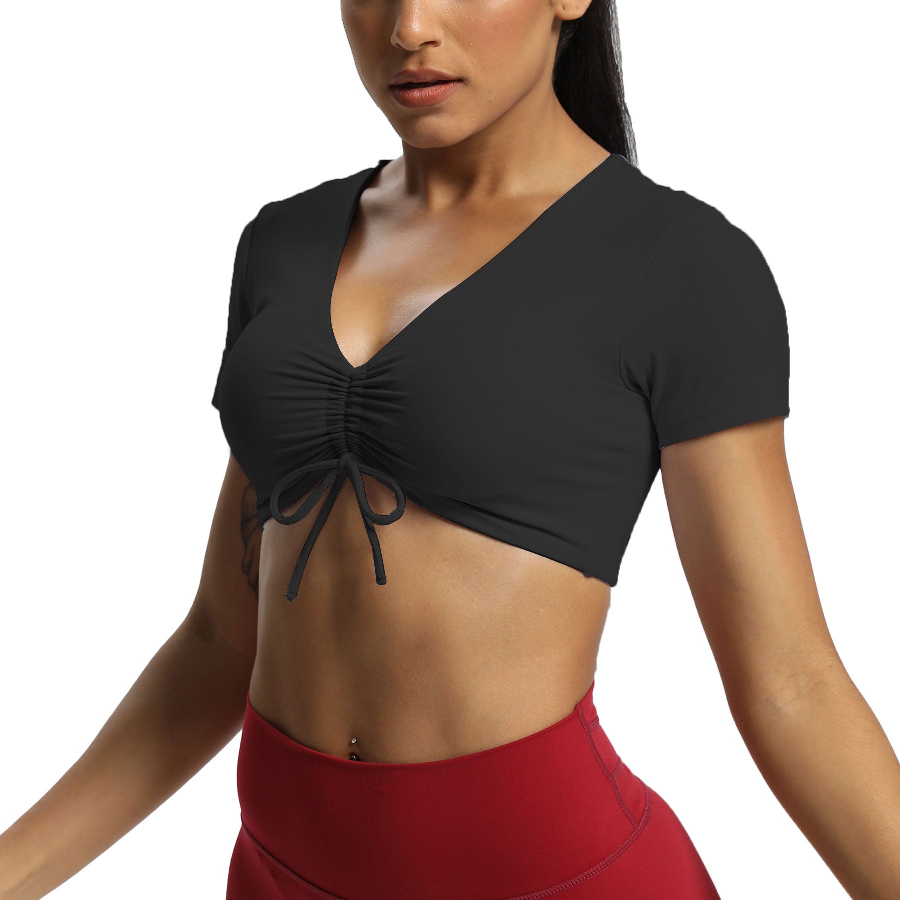 Aoxjox Betty Ruched Short Sleeve Top