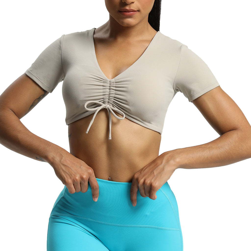 Aoxjox Betty Ruched Short Sleeve Top