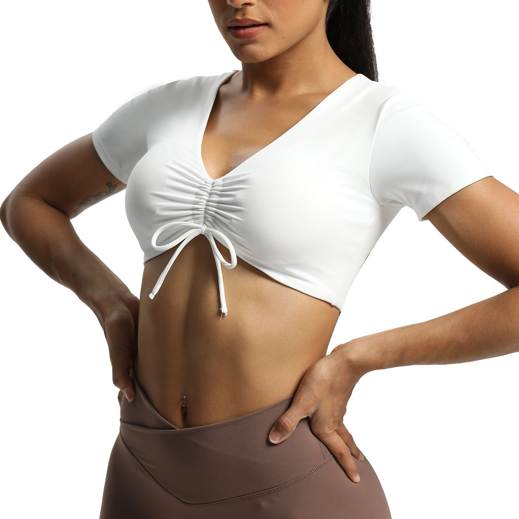 Aoxjox Betty Ruched Short Sleeve Top