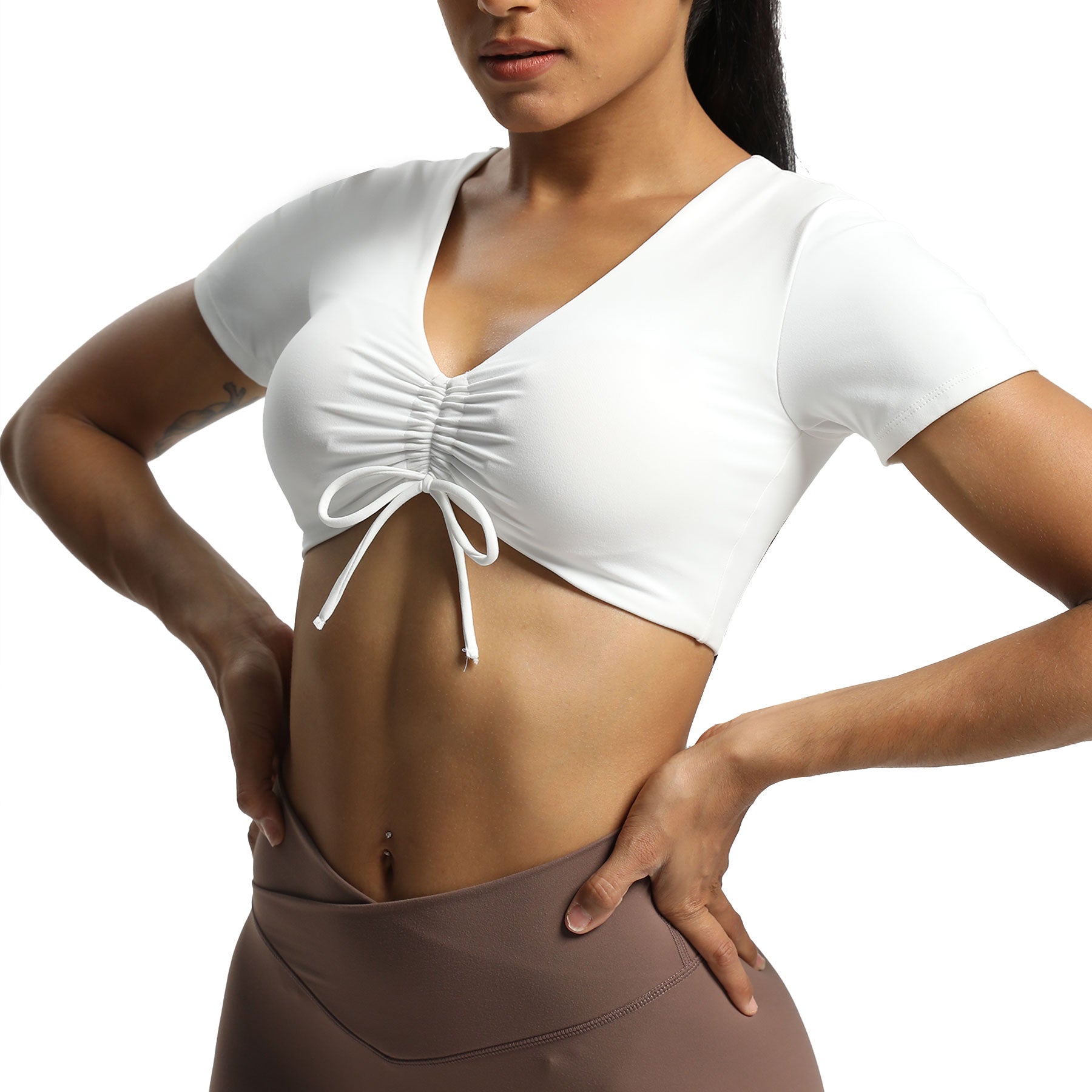 Aoxjox Betty Ruched Short Sleeve Top
