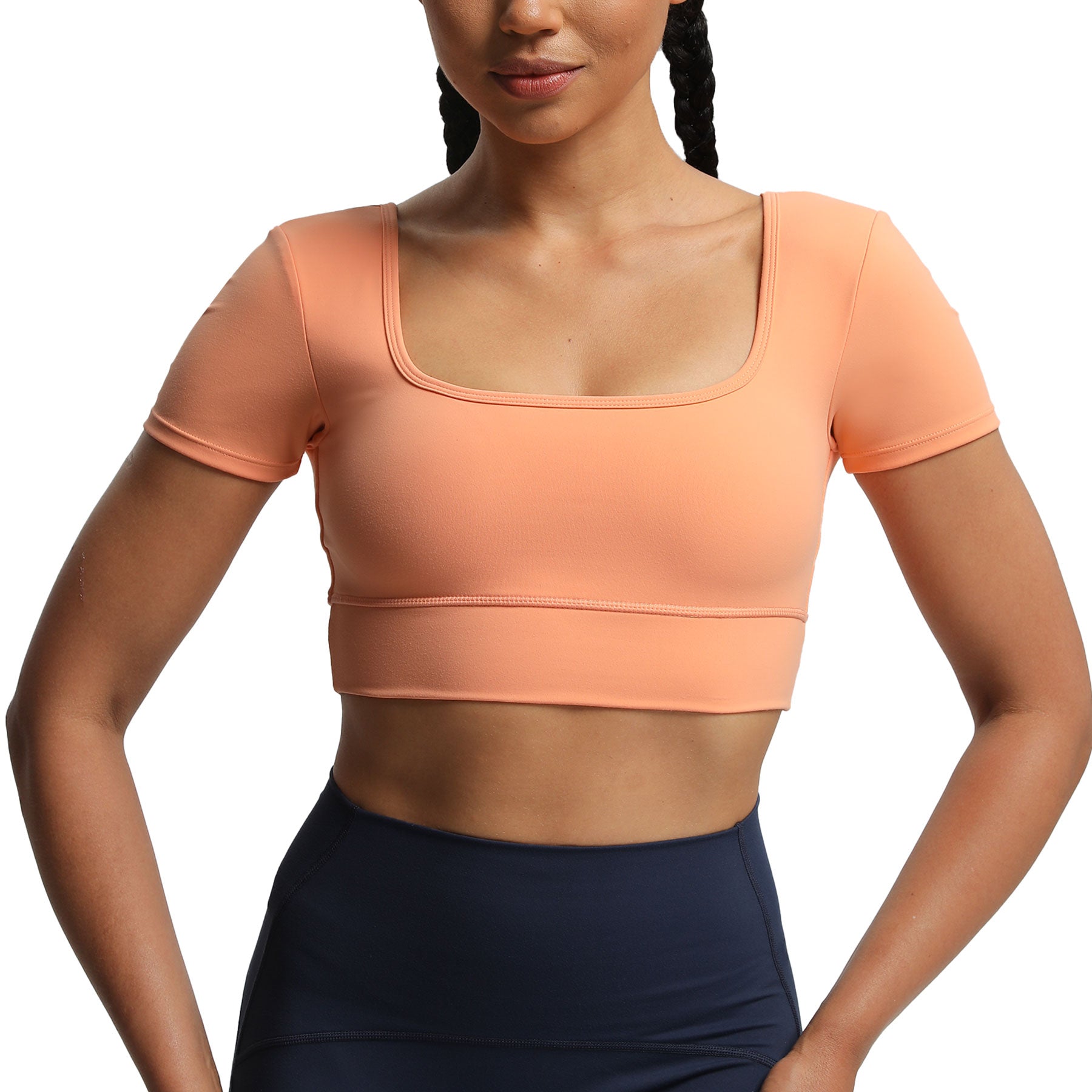 Aoxjox "Nancy"  V-Back Short-sleeved Crop Top