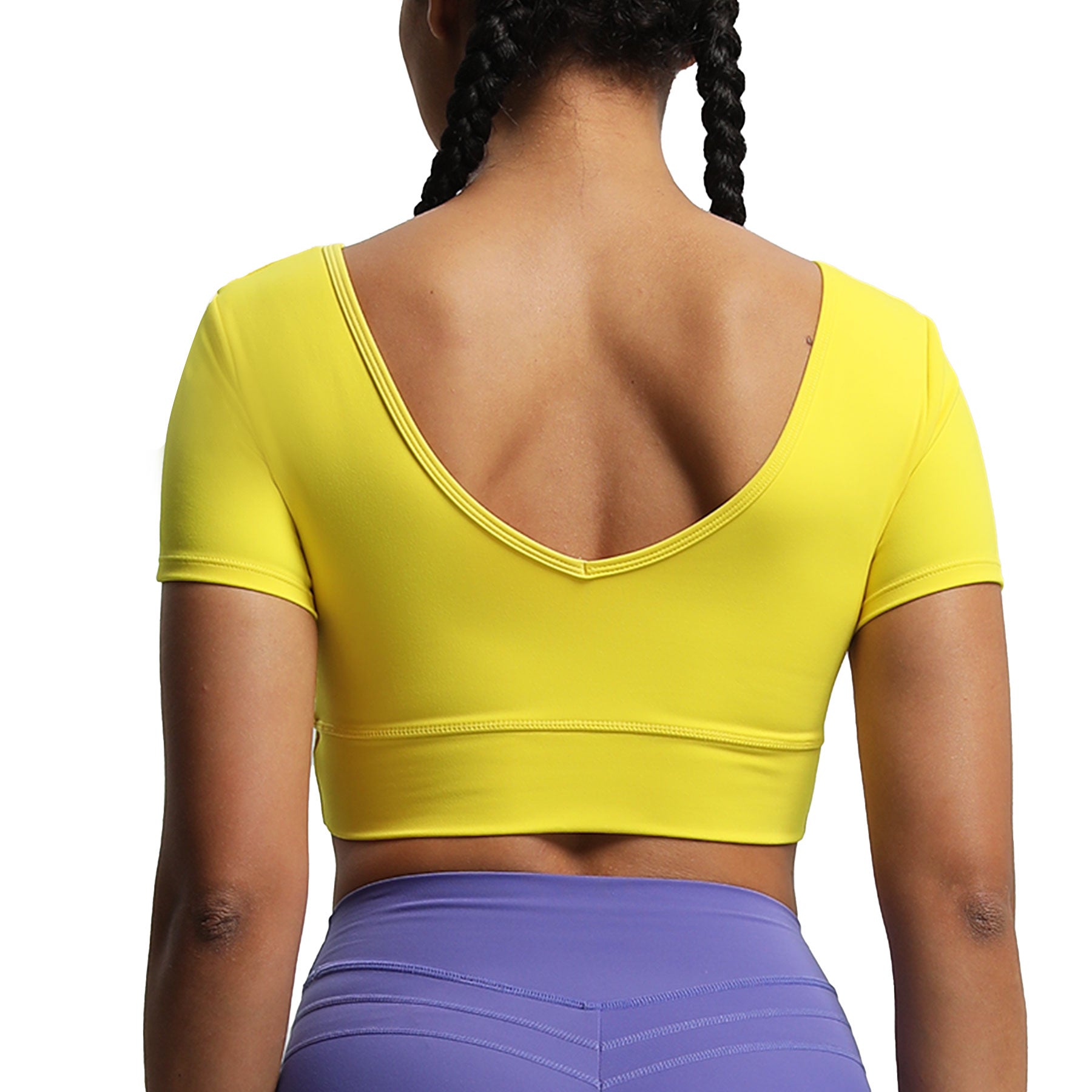 Aoxjox "Nancy"  V-Back Short-sleeved Crop Top