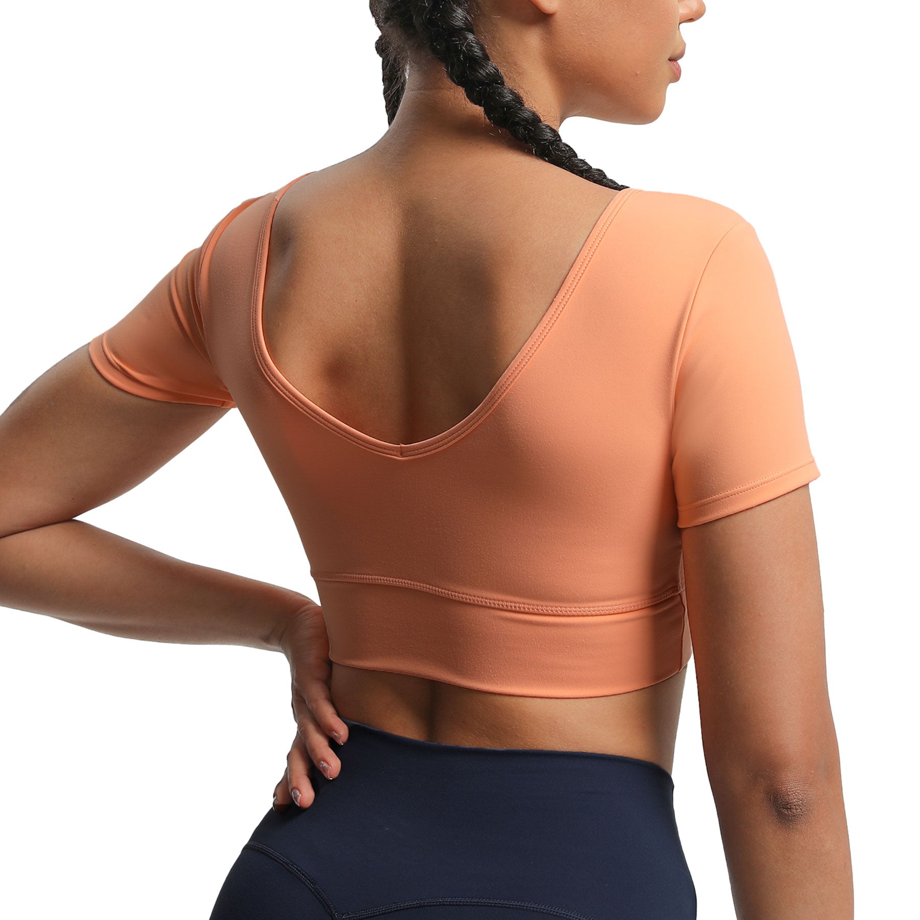 Aoxjox "Nancy"  V-Back Short-sleeved Crop Top