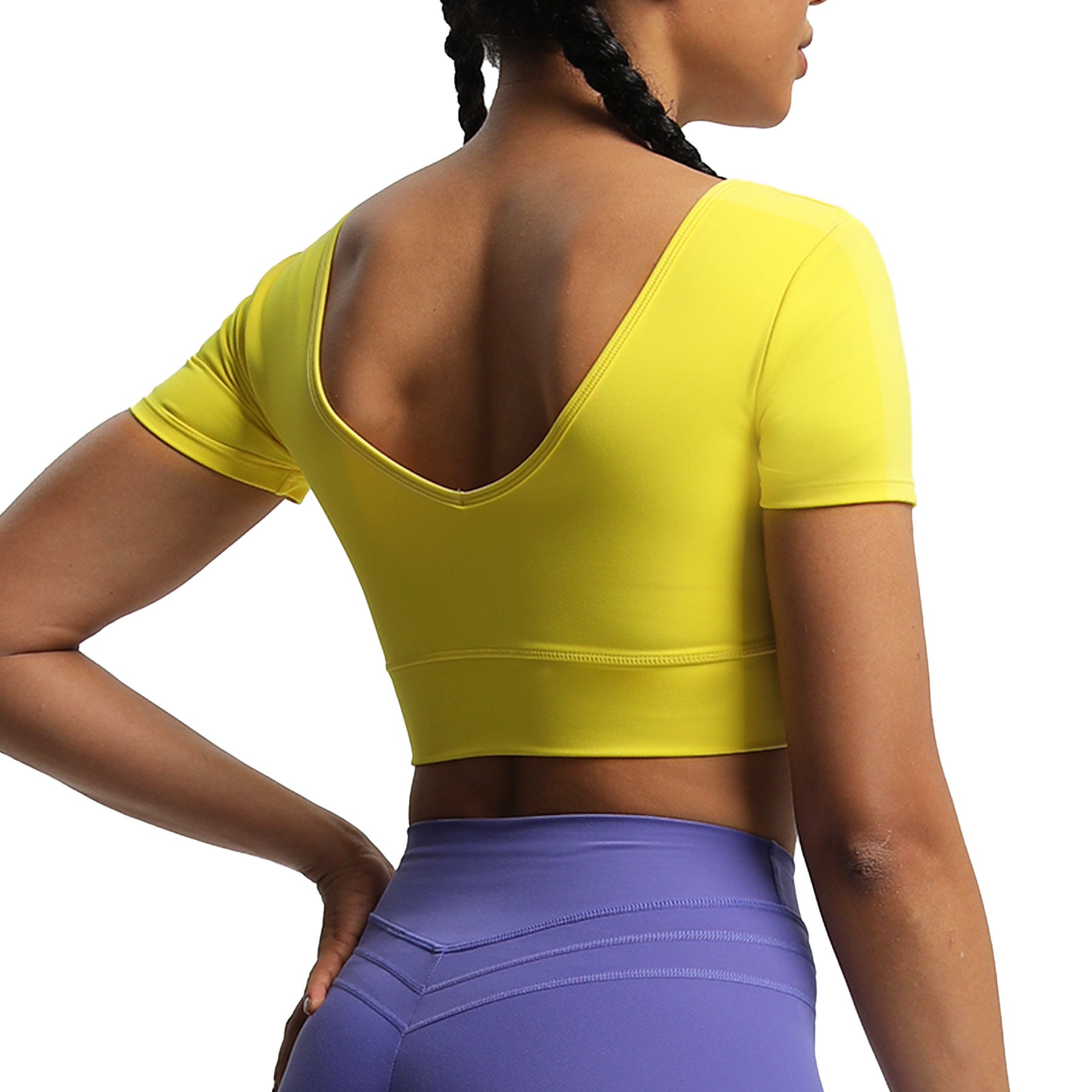 Aoxjox "Nancy"  V-Back Short-sleeved Crop Top