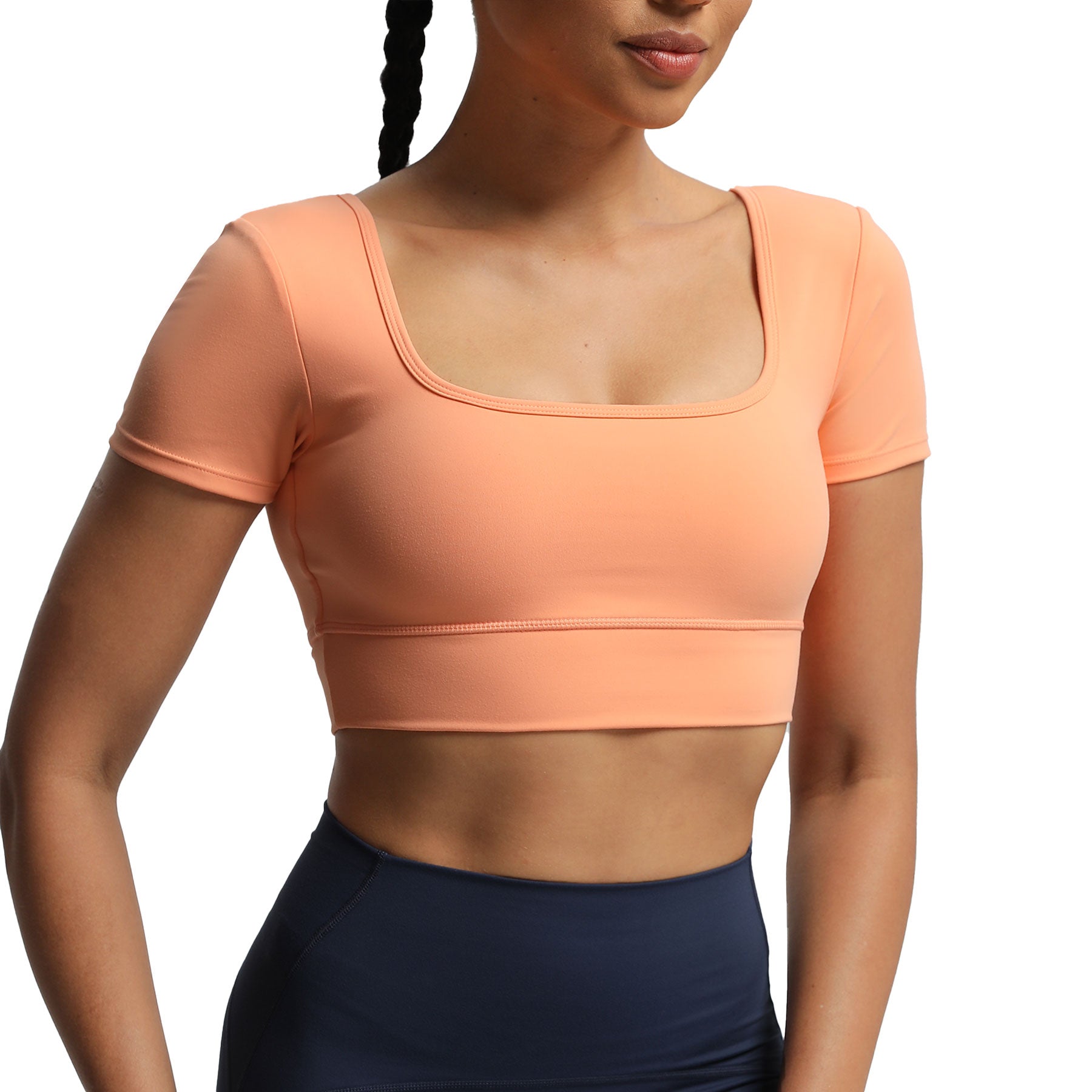 Aoxjox "Nancy"  V-Back Short-sleeved Crop Top