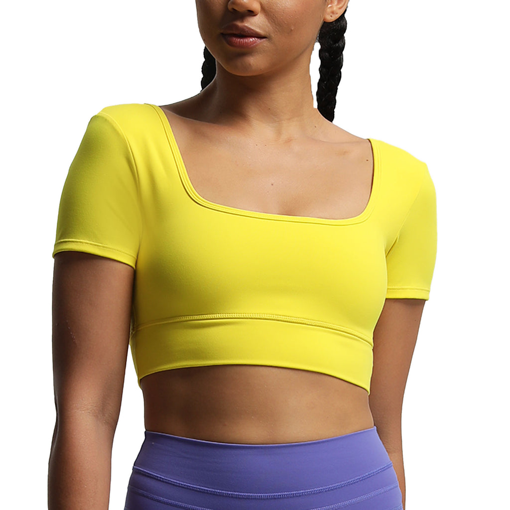 Aoxjox "Nancy"  V-Back Short-sleeved Crop Top