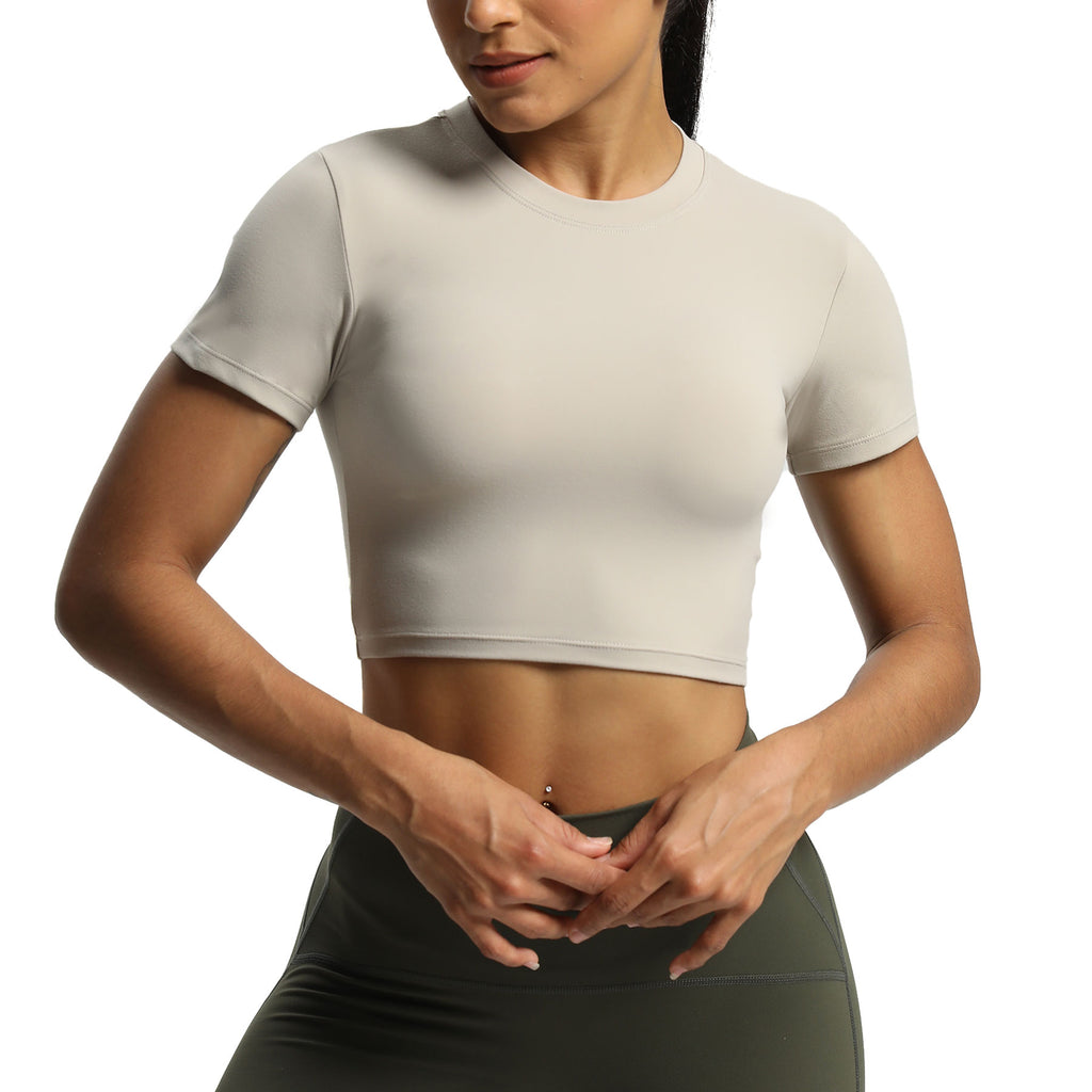 Aoxjox Short Sleeve Classic Cropped T-Shirt