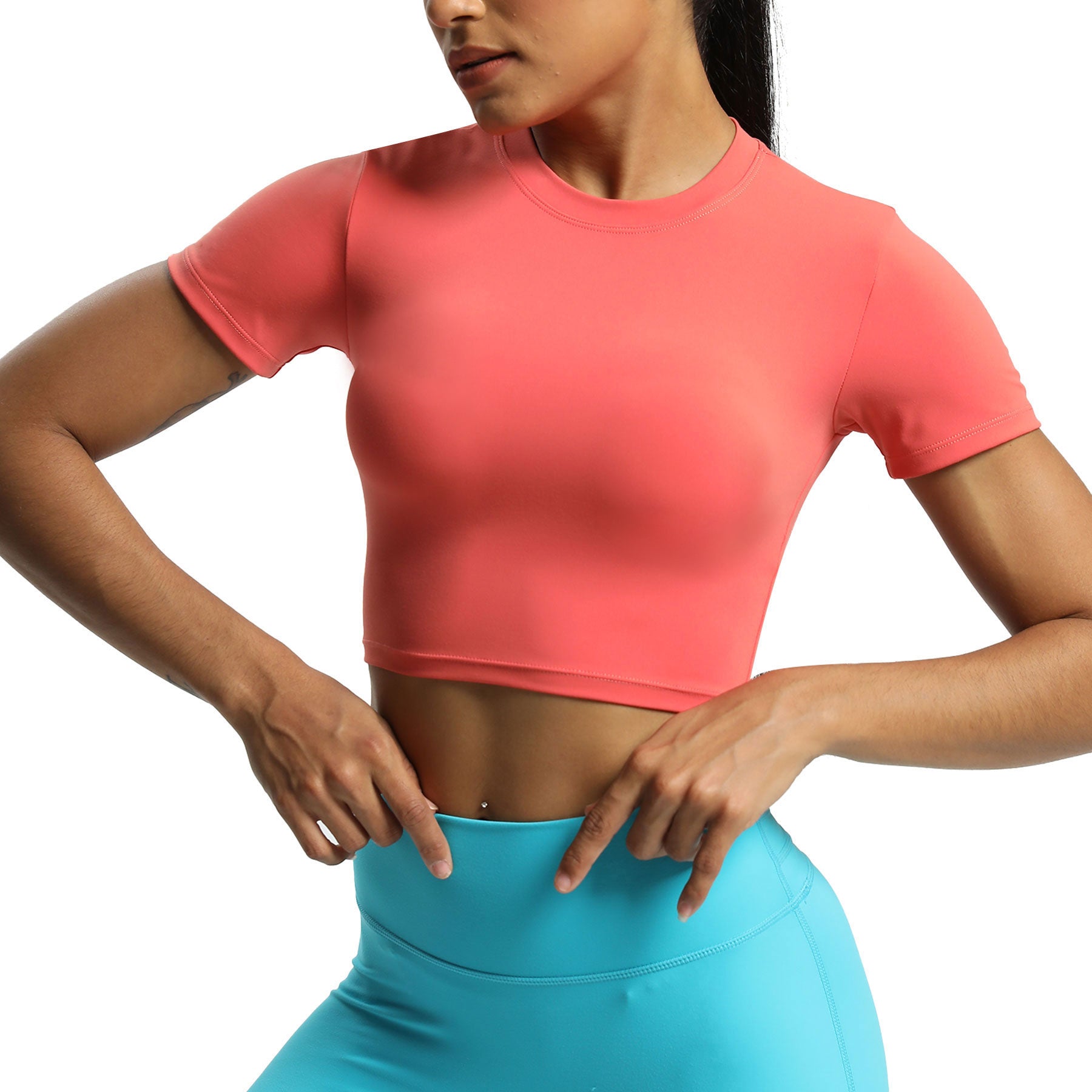 Aoxjox Short Sleeve Classic Cropped T-Shirt