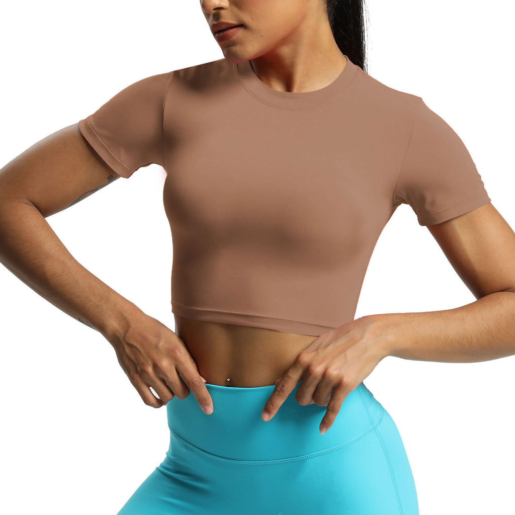 Aoxjox Short Sleeve Classic Cropped T-Shirt