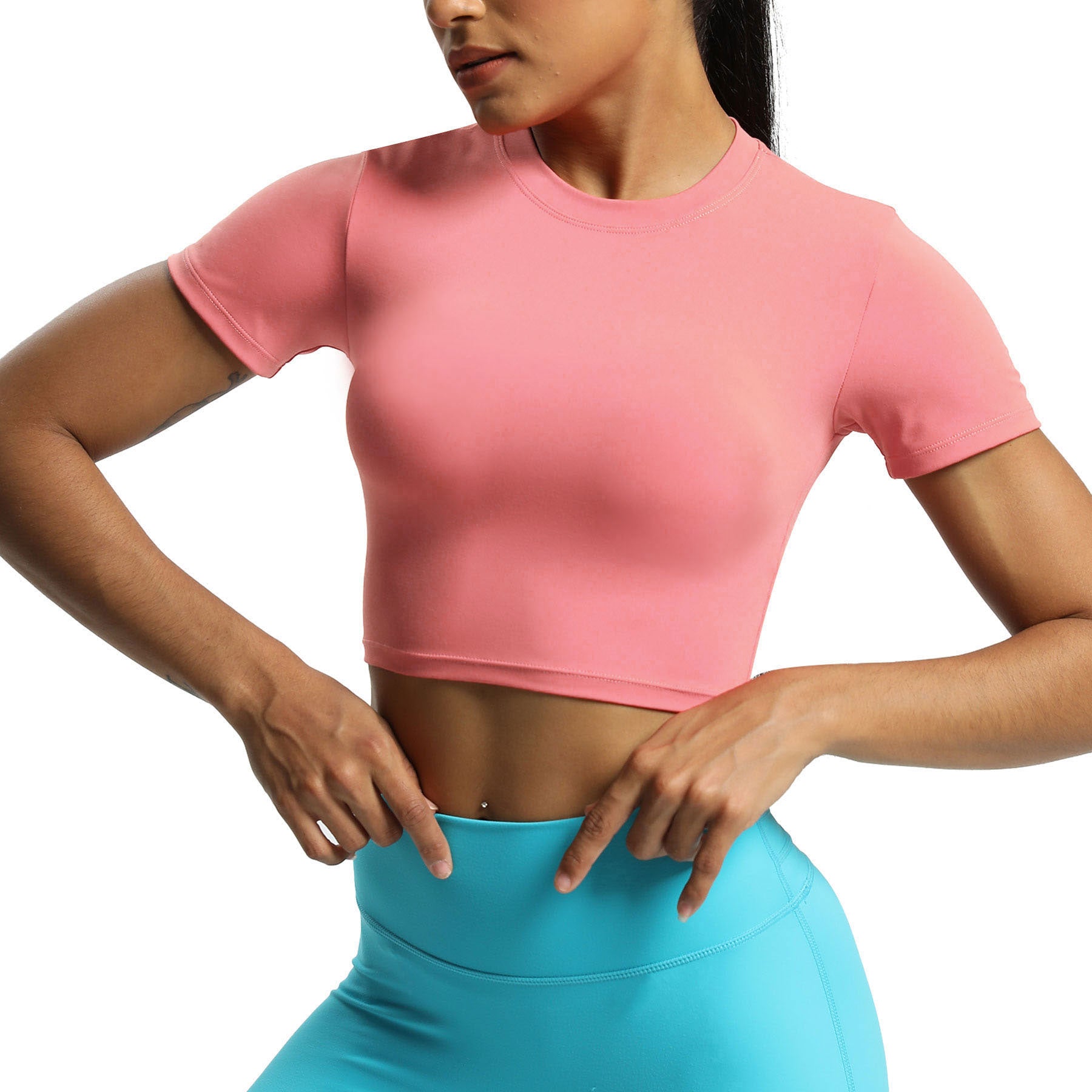 Aoxjox Short Sleeve Classic Cropped T-Shirt