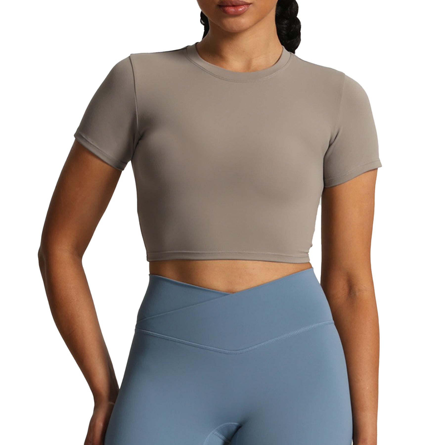 Aoxjox Short Sleeve Classic Cropped T-Shirt