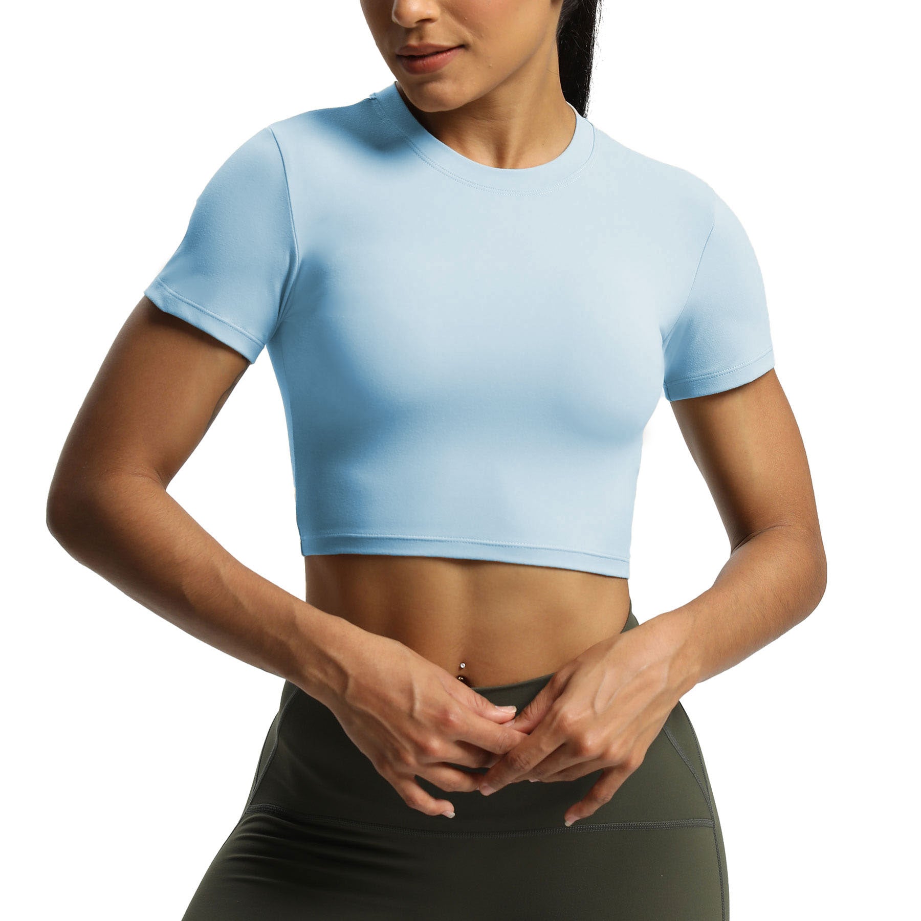 Aoxjox Short Sleeve Classic Cropped T-Shirt