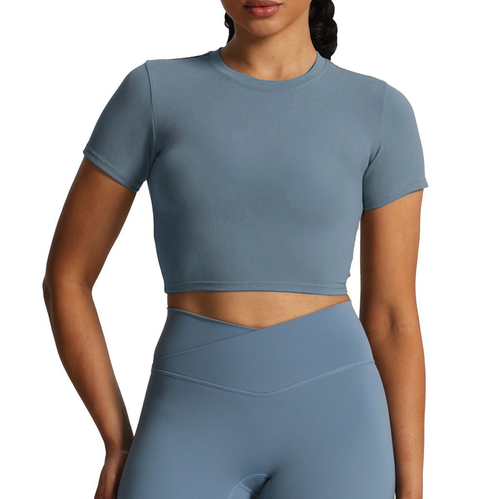 Aoxjox Short Sleeve Classic Cropped T-Shirt