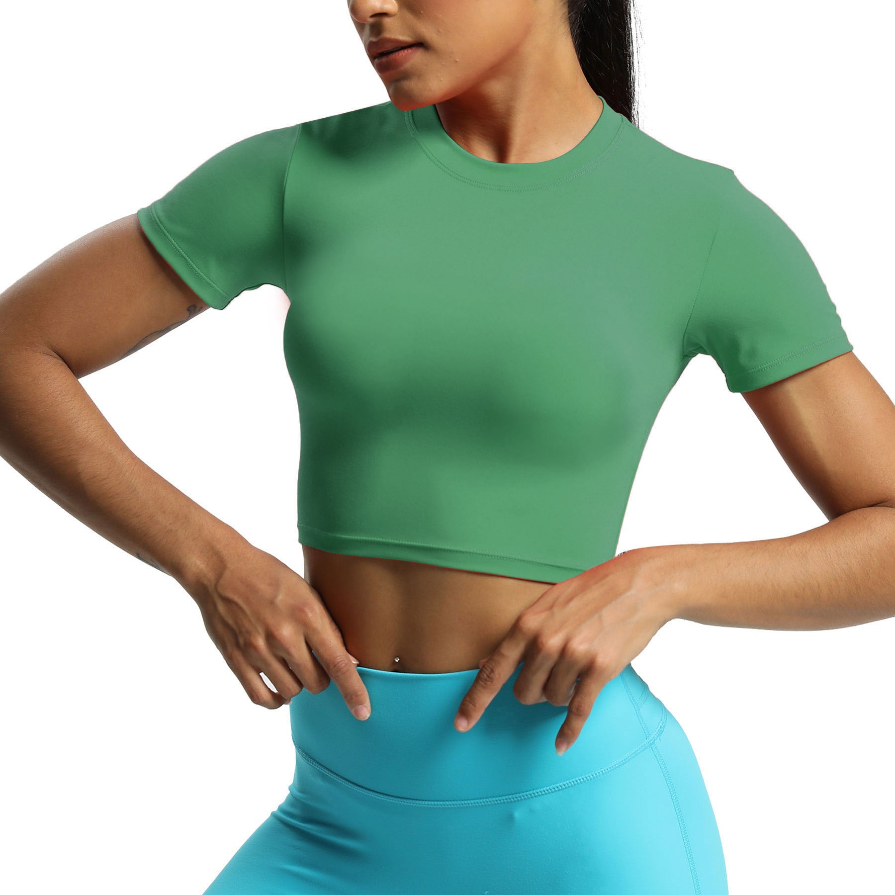 Aoxjox Short Sleeve Classic Cropped T-Shirt