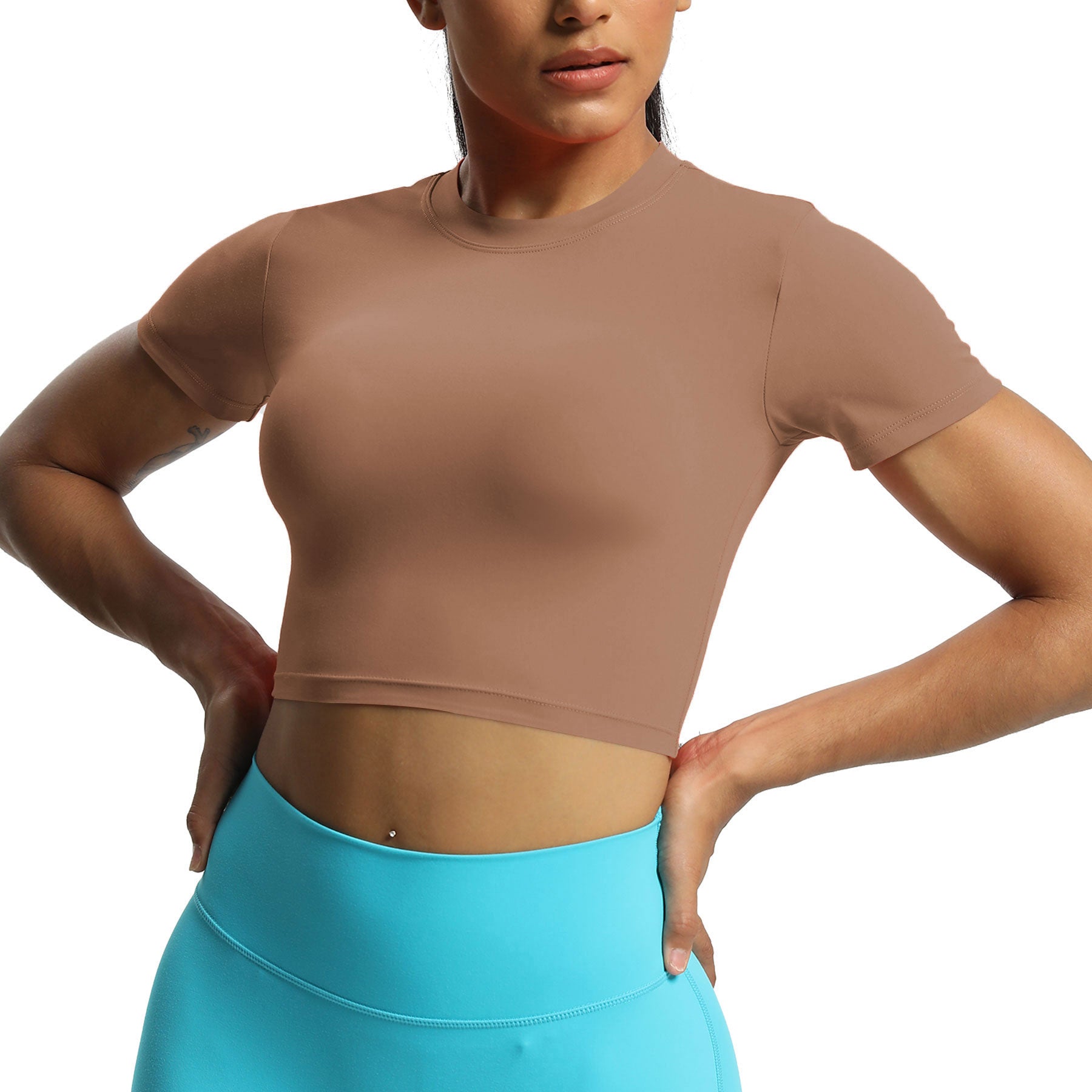 Aoxjox Short Sleeve Classic Cropped T-Shirt