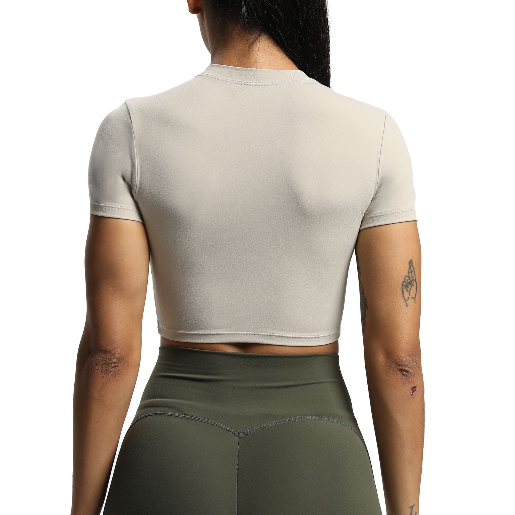 Aoxjox Short Sleeve Classic Cropped T-Shirt