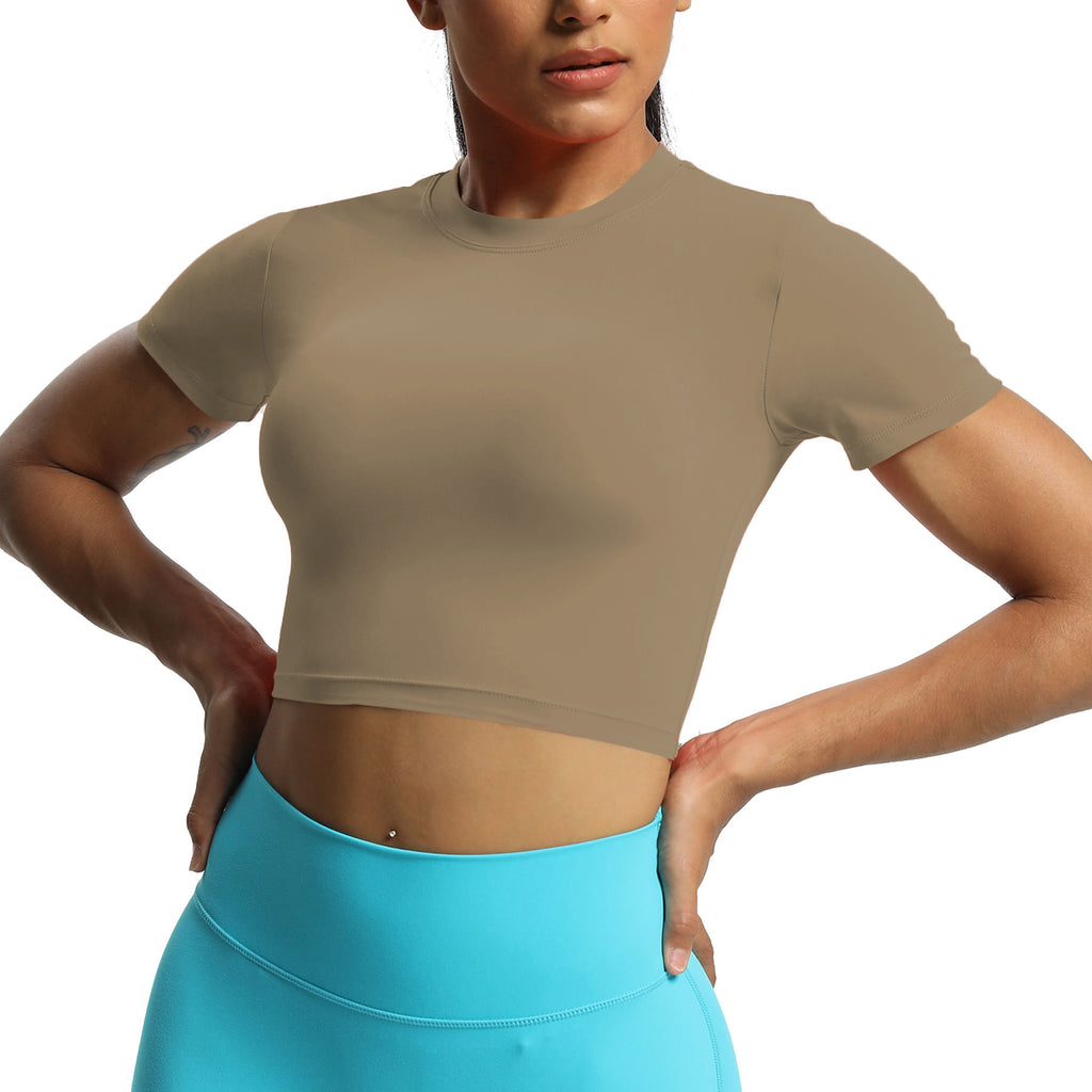Aoxjox Short Sleeve Classic Cropped T-Shirt
