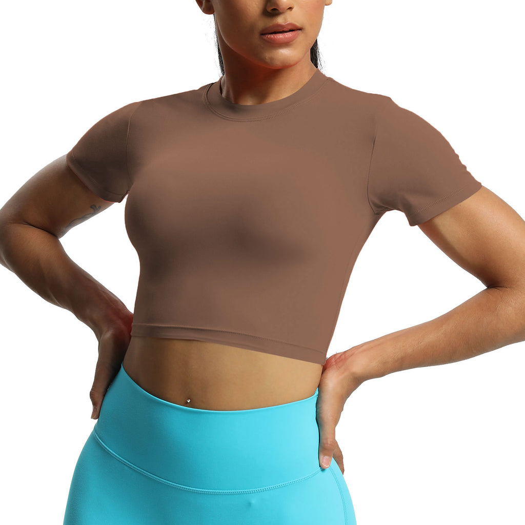 Aoxjox Short Sleeve Classic Cropped T-Shirt