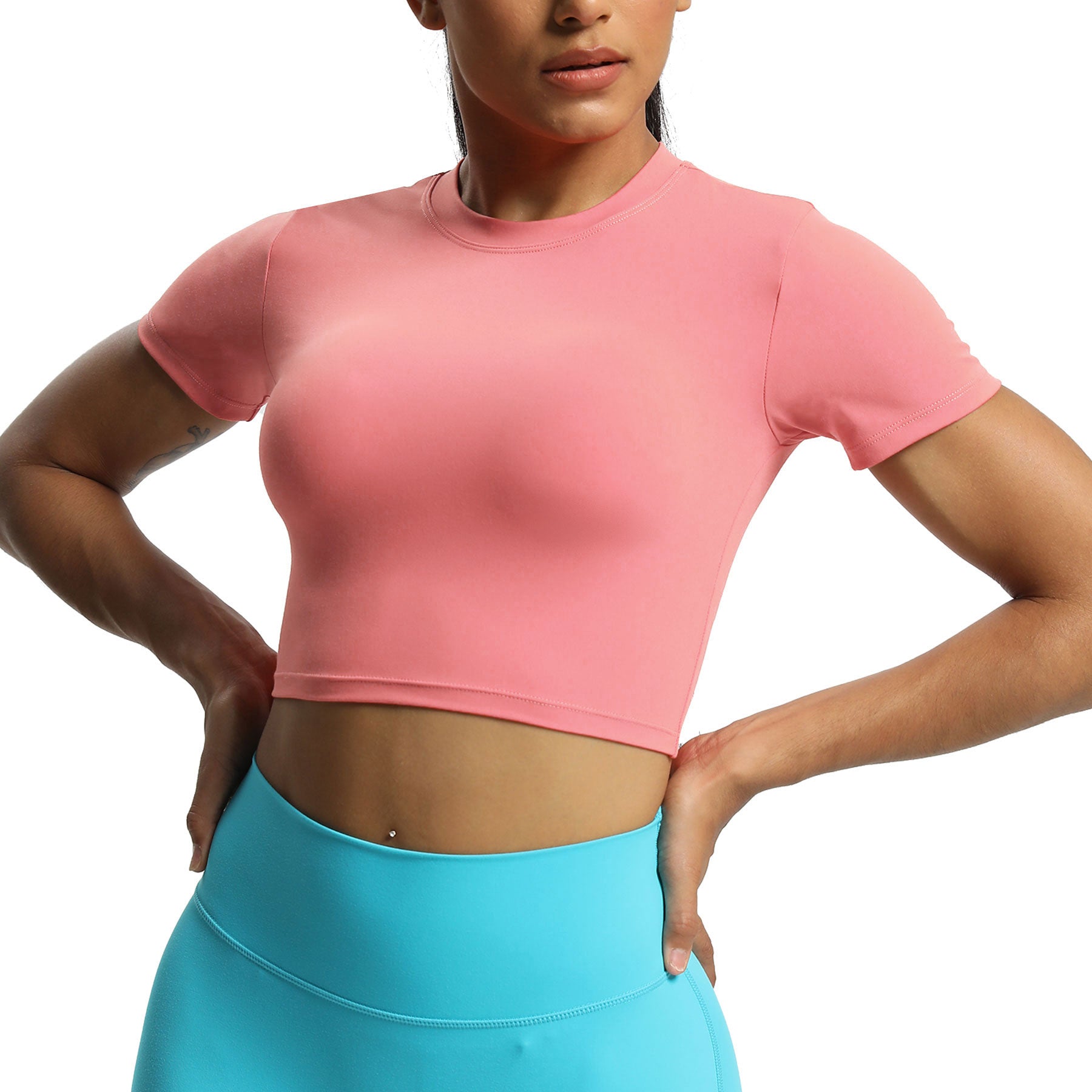 Aoxjox Short Sleeve Classic Cropped T-Shirt