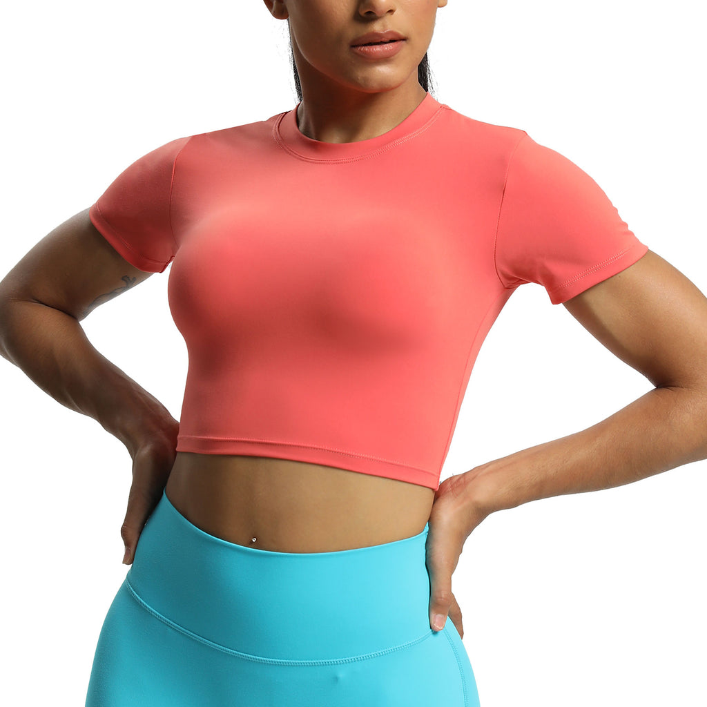 Aoxjox Short Sleeve Classic Cropped T-Shirt