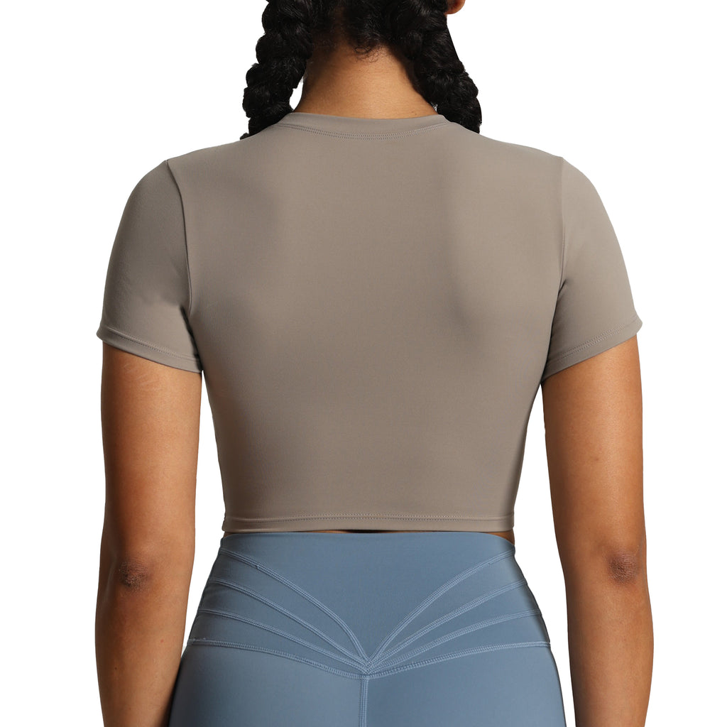 Aoxjox Short Sleeve Classic Cropped T-Shirt