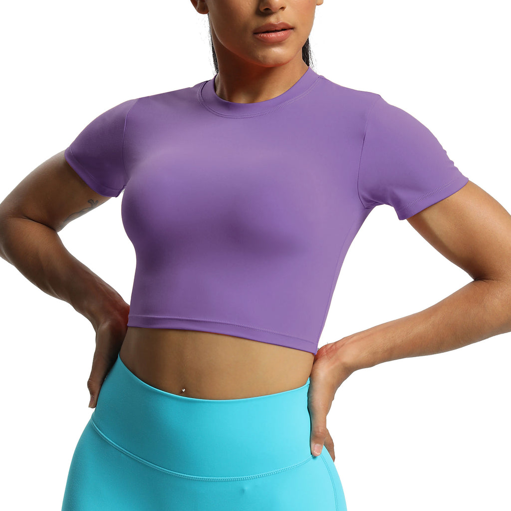 Aoxjox Short Sleeve Classic Cropped T-Shirt
