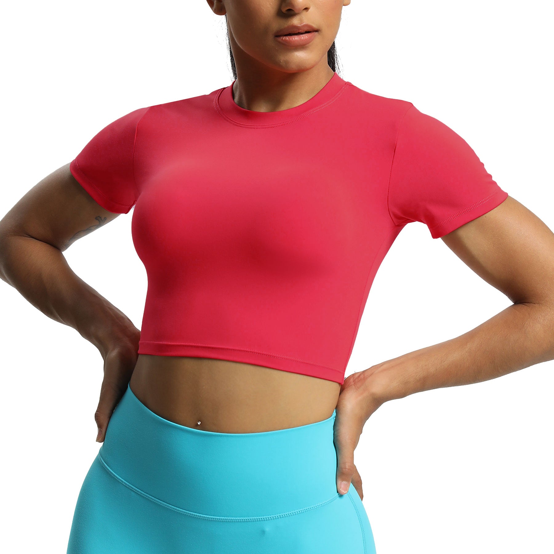 Aoxjox Short Sleeve Classic Cropped T-Shirt