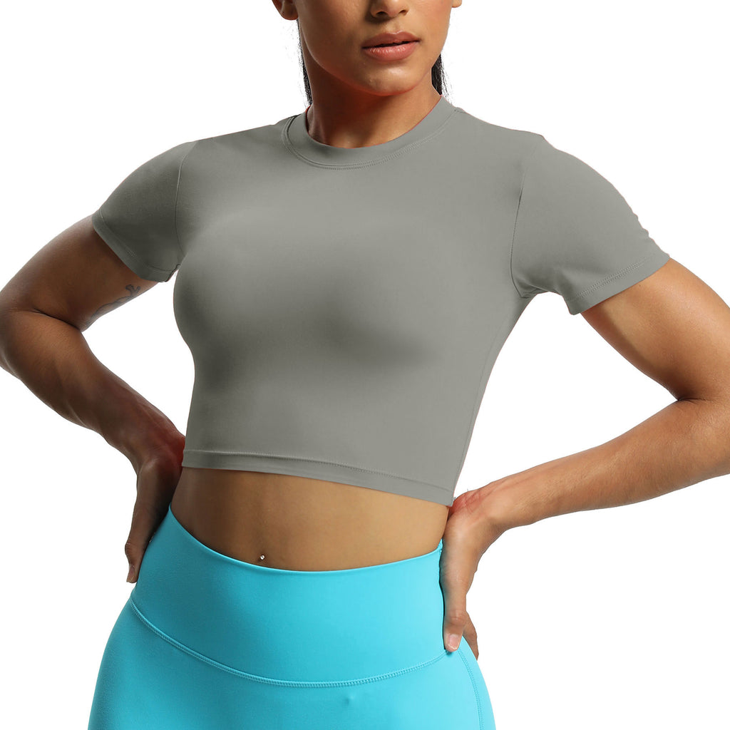 Aoxjox Short Sleeve Classic Cropped T-Shirt