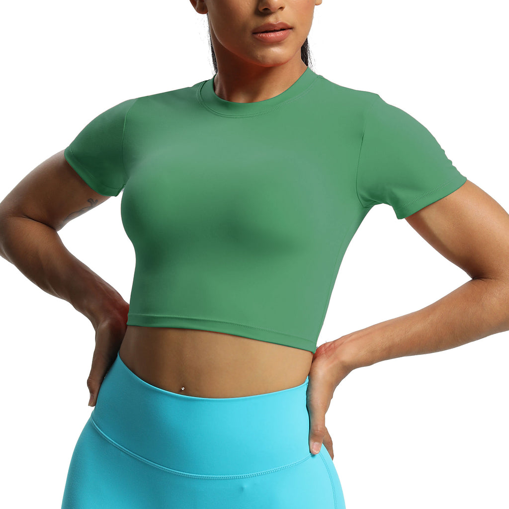 Aoxjox Short Sleeve Classic Cropped T-Shirt