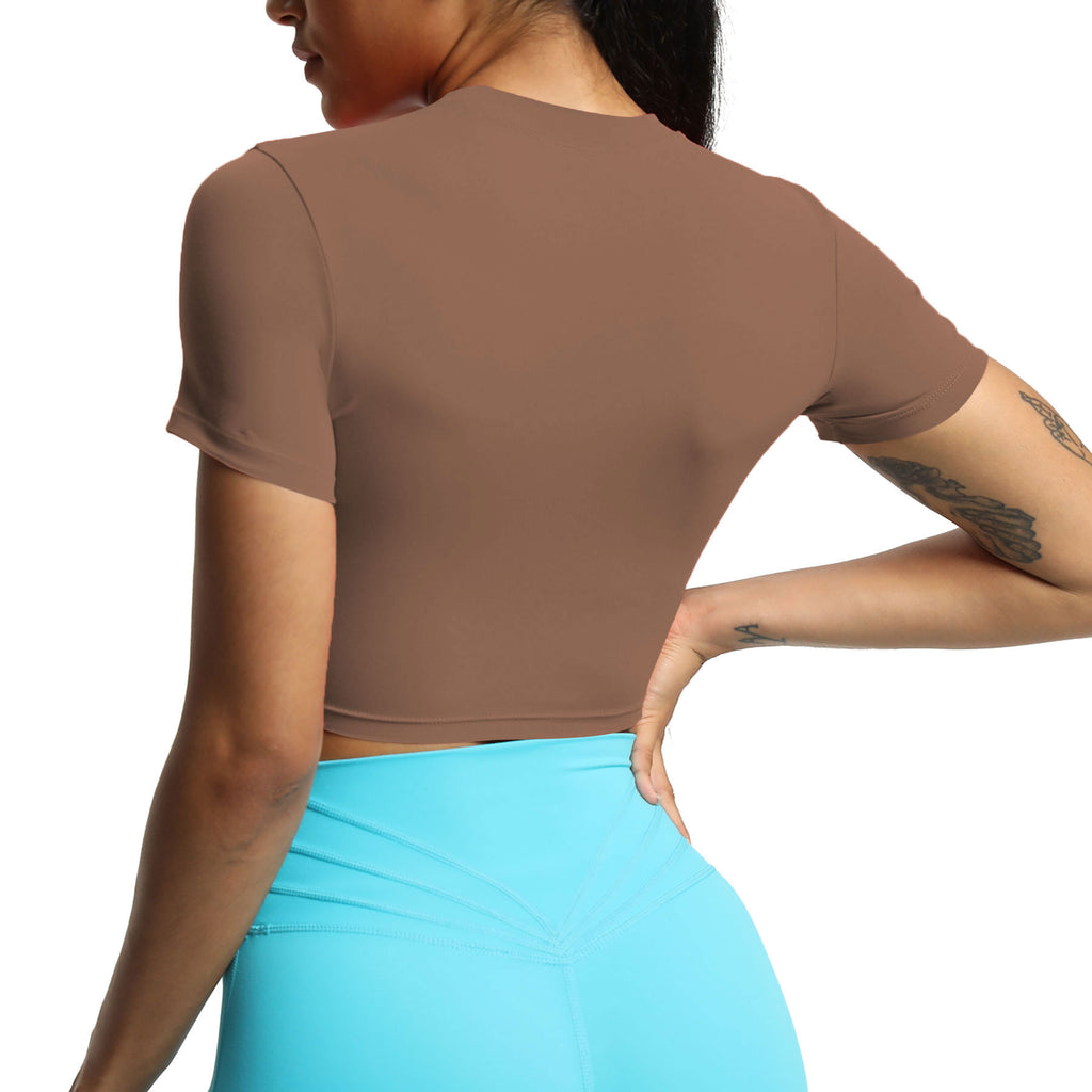Aoxjox Short Sleeve Classic Cropped T-Shirt