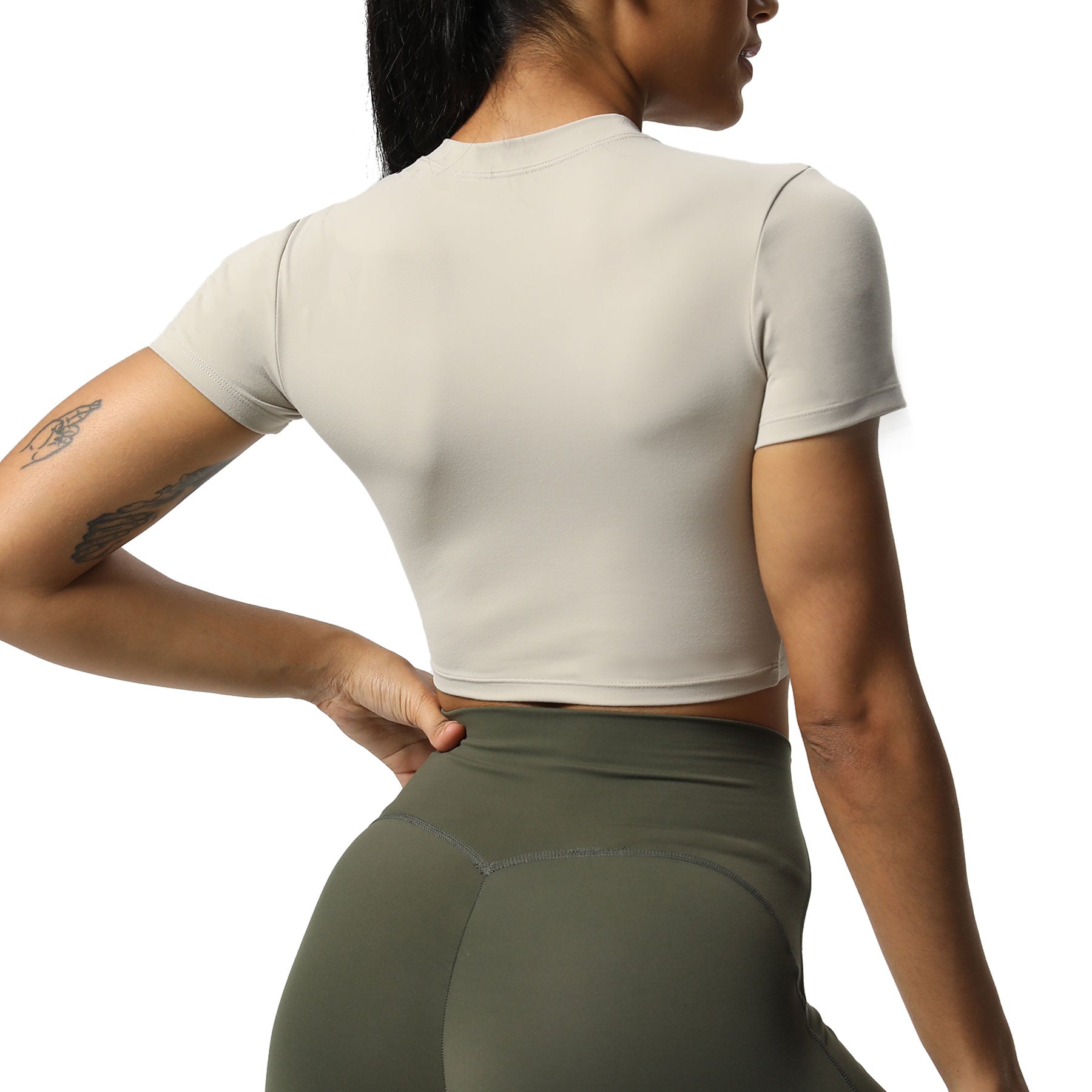 Aoxjox Short Sleeve Classic Cropped T-Shirt