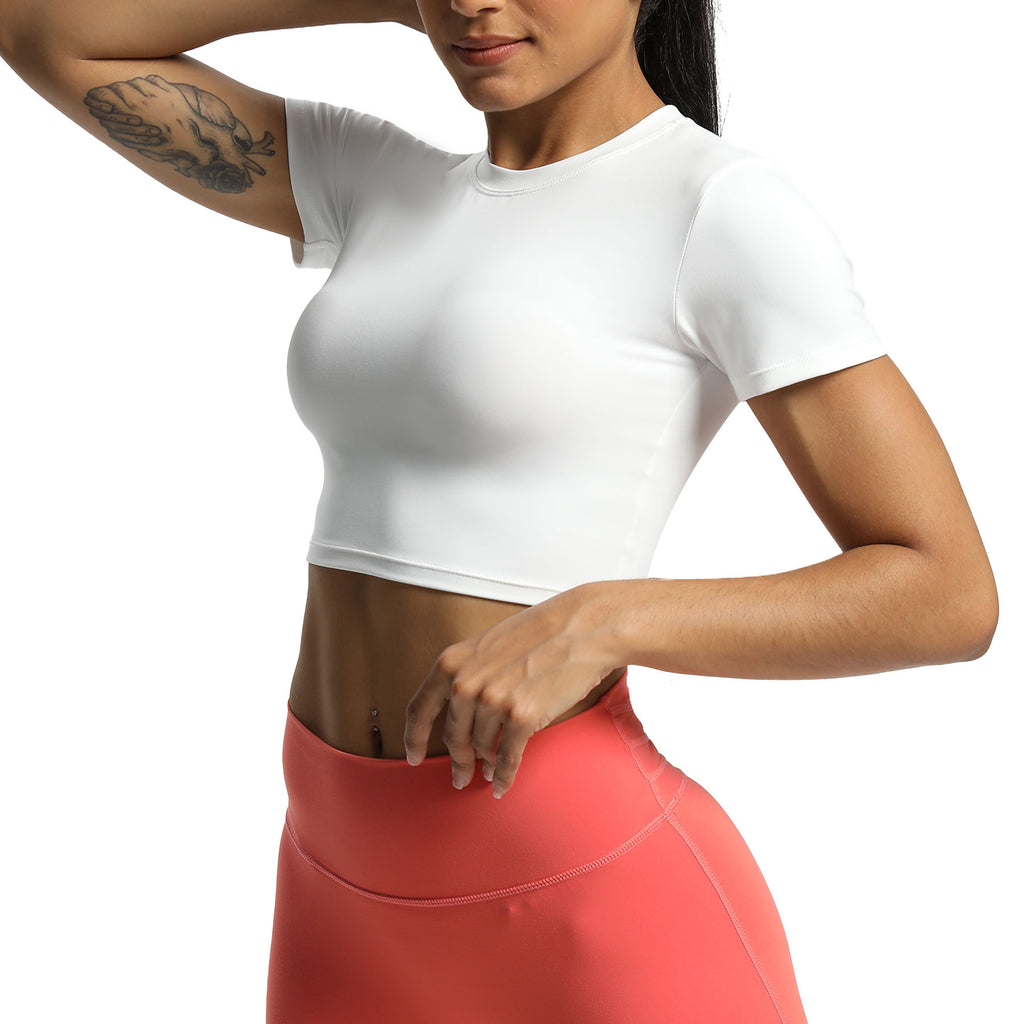 Aoxjox Short Sleeve Classic Cropped T-Shirt
