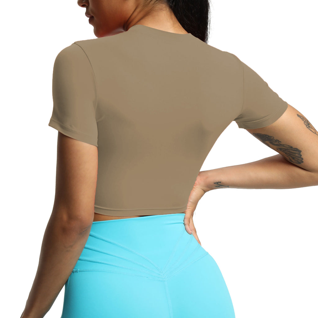 Aoxjox Short Sleeve Classic Cropped T-Shirt